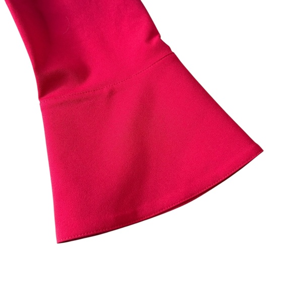 Cinq à Sept McKenna Knot-Front Long Flare Sleeve Red Mini Shirtdress Womens 8 - Picture 7 of 11